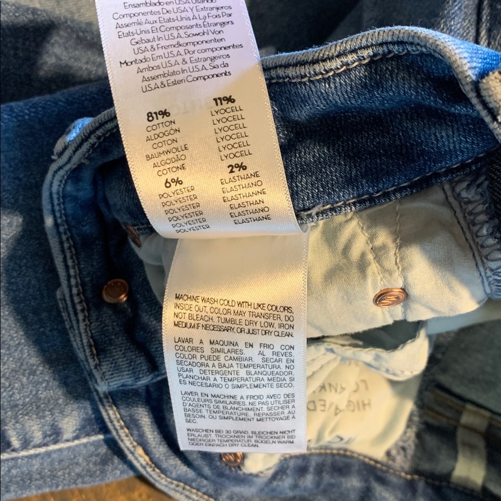 MOTHER High Waisted Looker Ankle Fray Denim Jeans in Hop On Hop Off size 24 - Picture 7 of 13